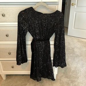 Retrofete Dupe Dress - black sparkly